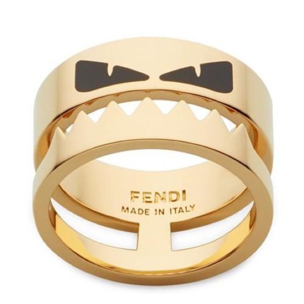 Fendi Monster Bug Eye ring S in Gold Golden Brass